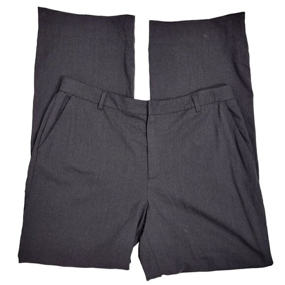 Lauren Ralph Lauren Women's 96% Wool Grey High-Rise Straight Leg Pants Sz 14 - Picture 1 of 11